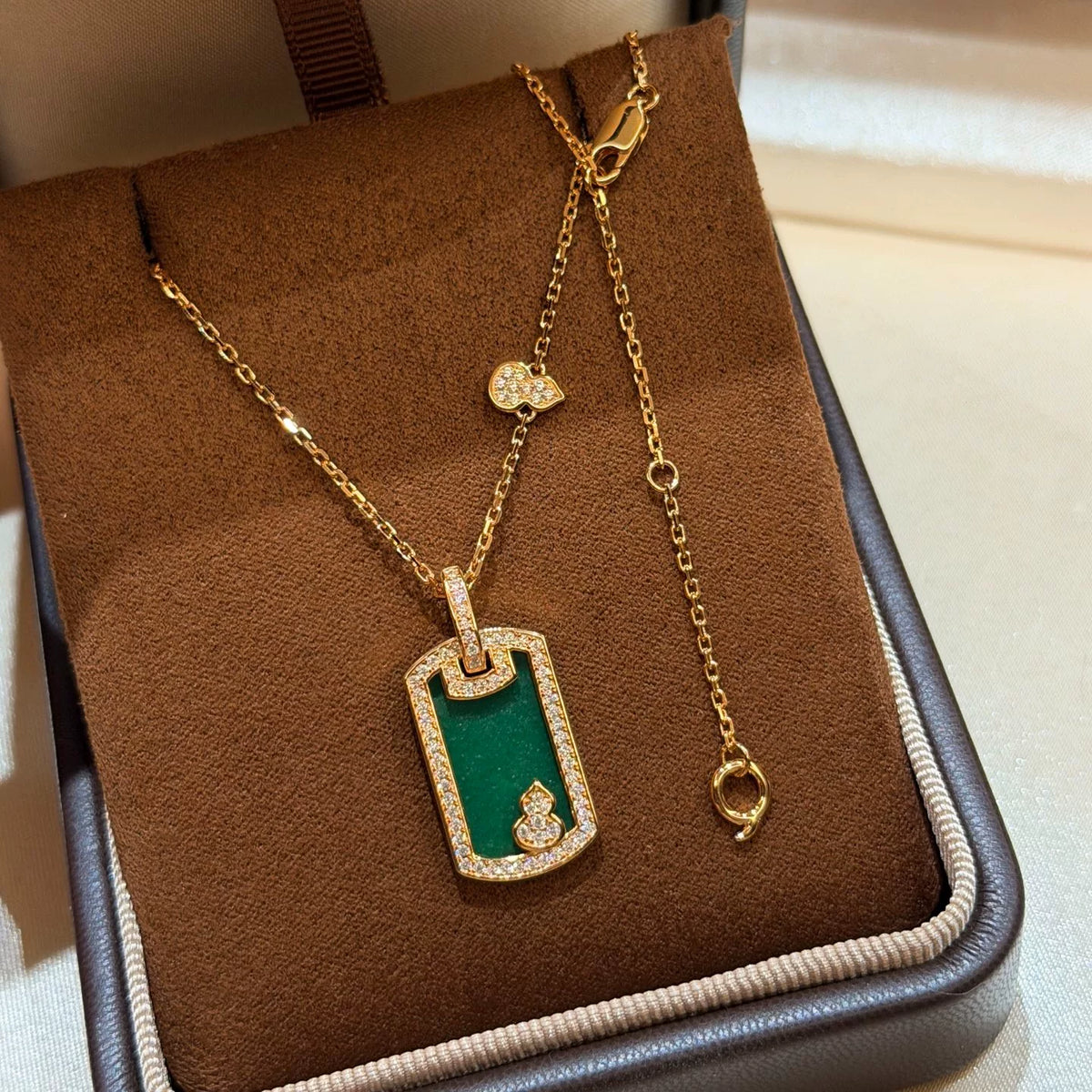 Collana Argento S925 Verde Zucca Wu Shi Pai