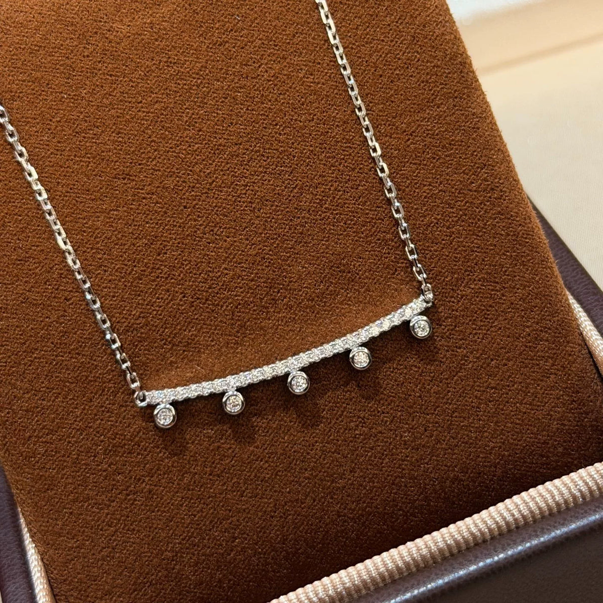 S925 Silver Smile Bar Necklace