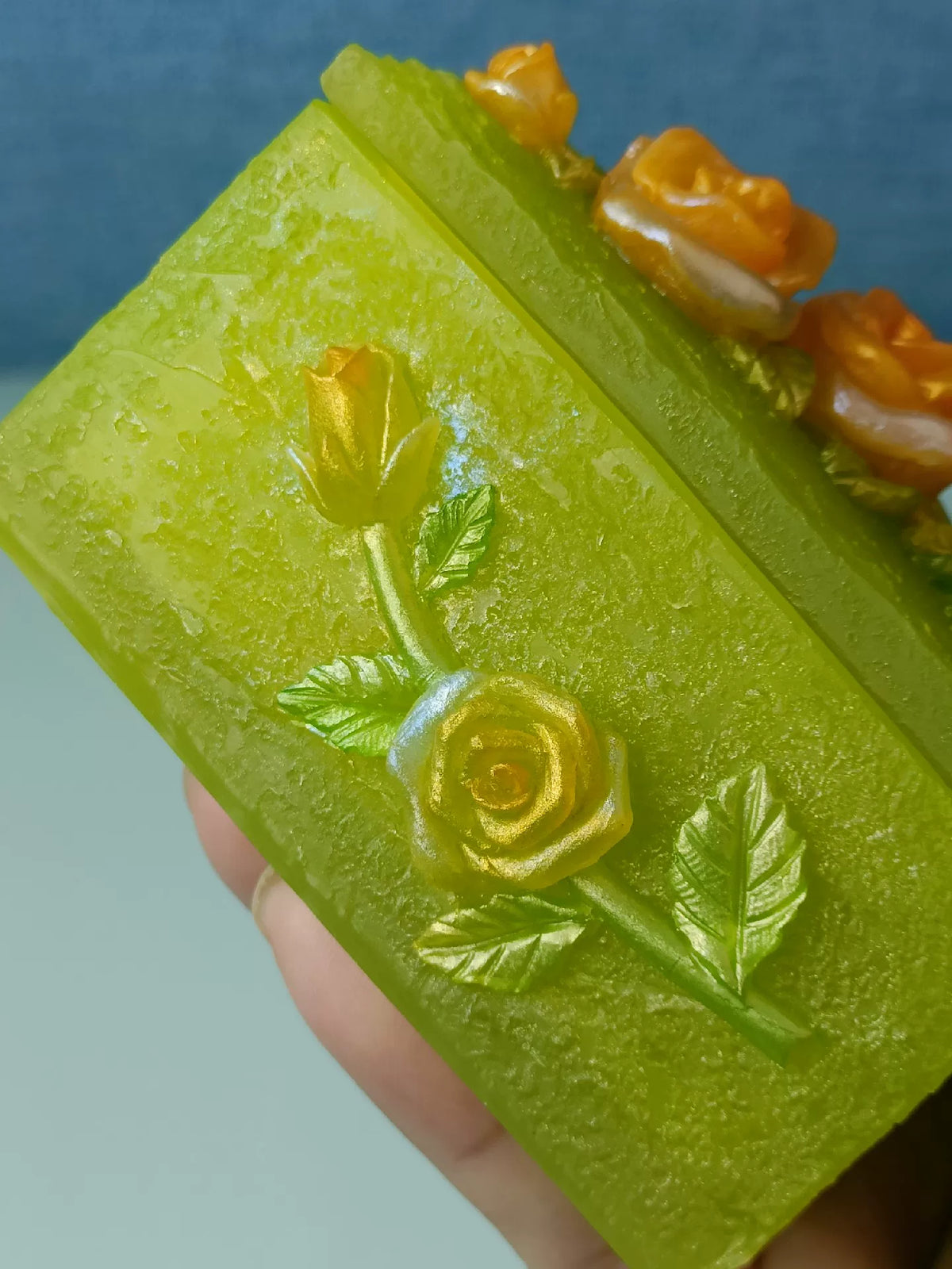 Translucent Rose Relief Jewelry Box