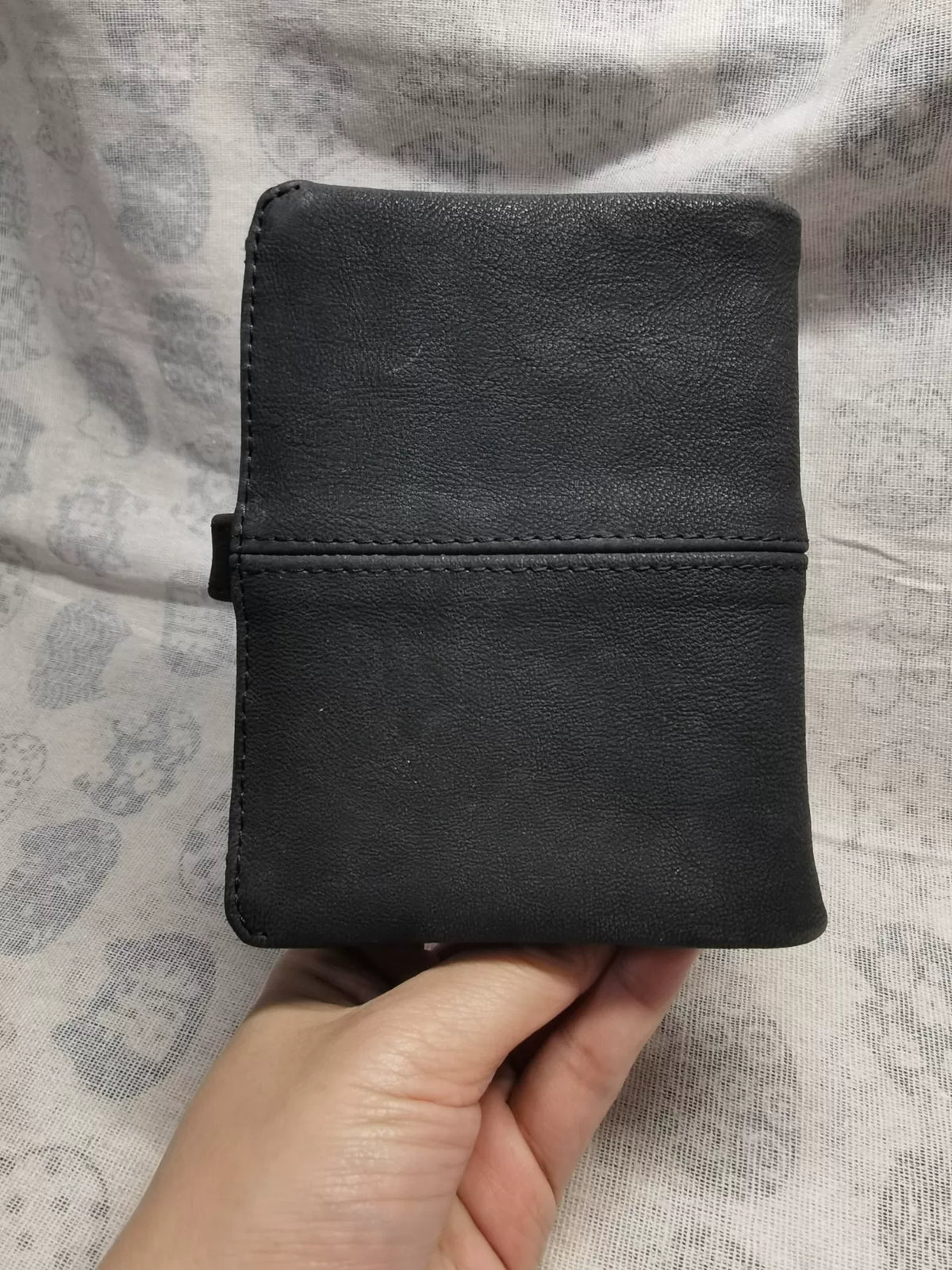 Capa para Agenda de Anéis A7 em Couro de Cabra Preto