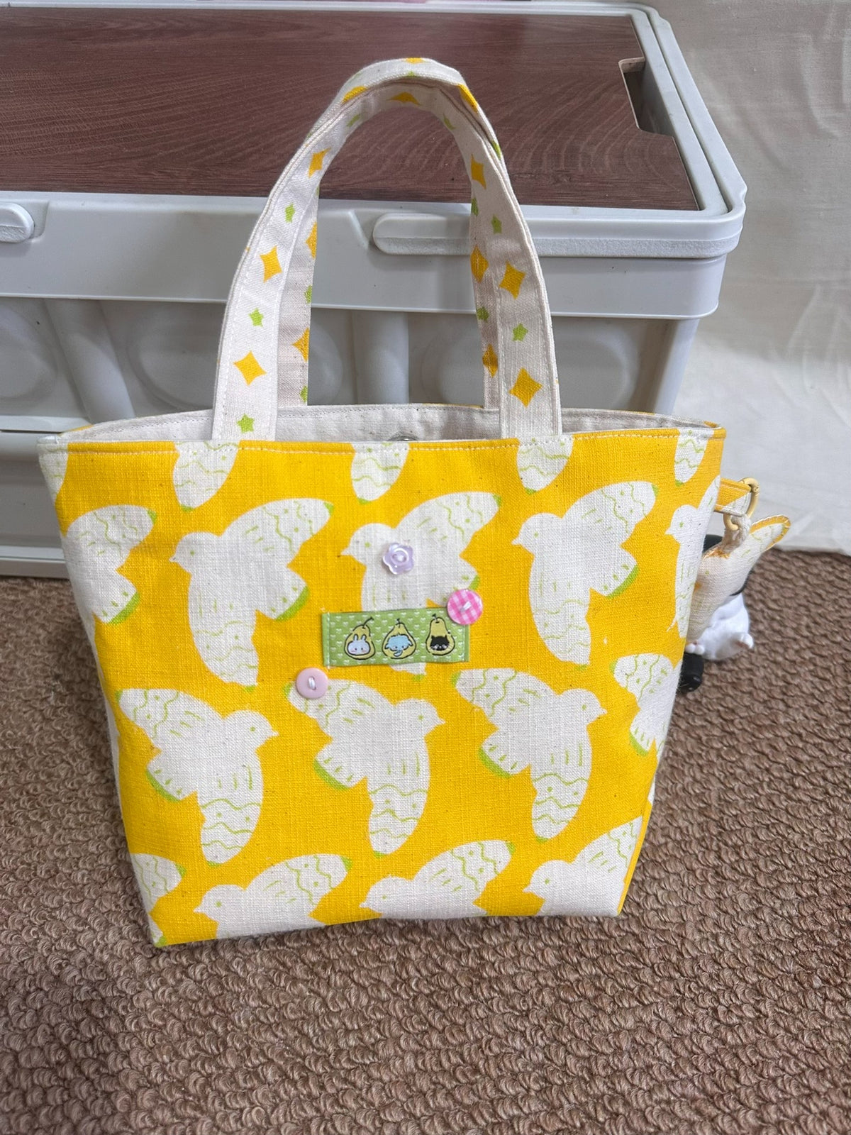 Handmade Lemon Bird Small Tote