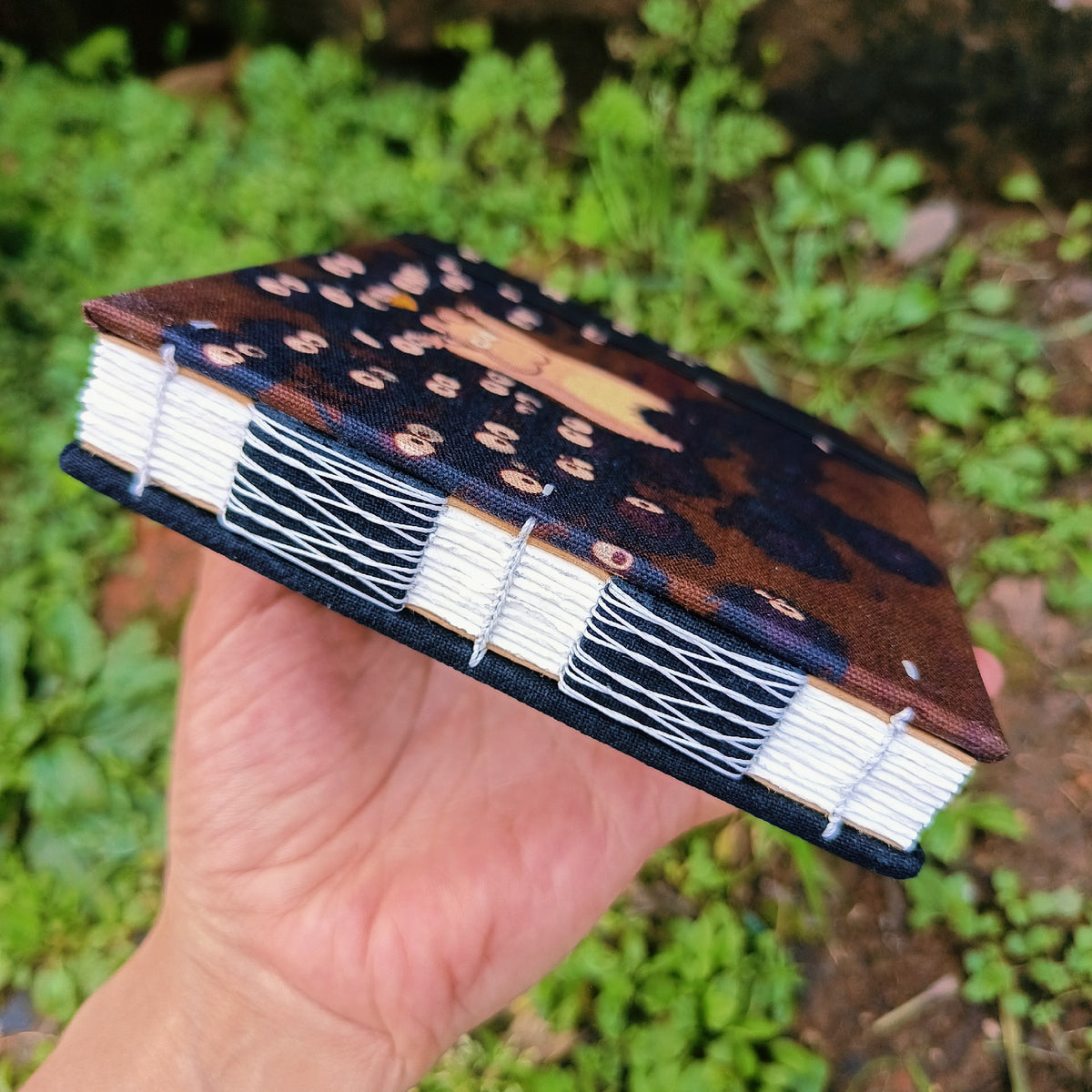 Handcrafted Watercolor Sketchbook 12cm Oil Cloth
