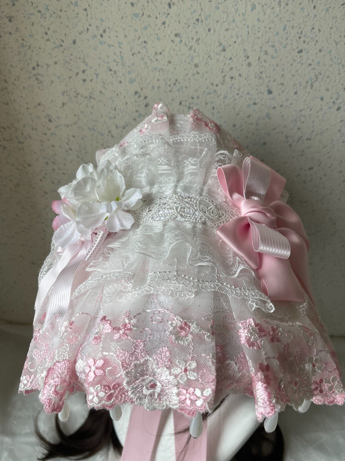 Lolita Pink Lace Bonnet Flat Cap