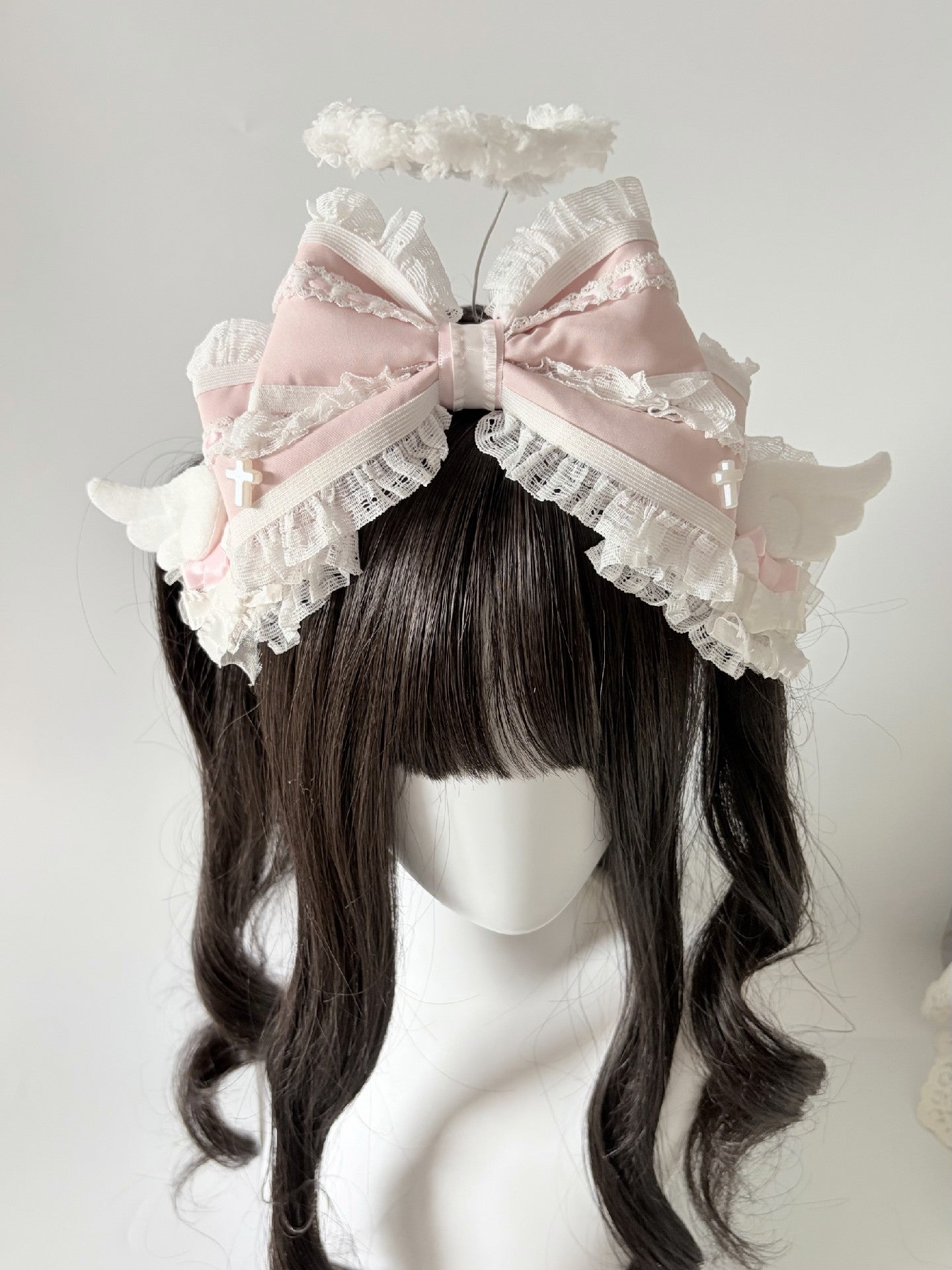 Angel Wing Halo KC Hair Clip with Large Bow