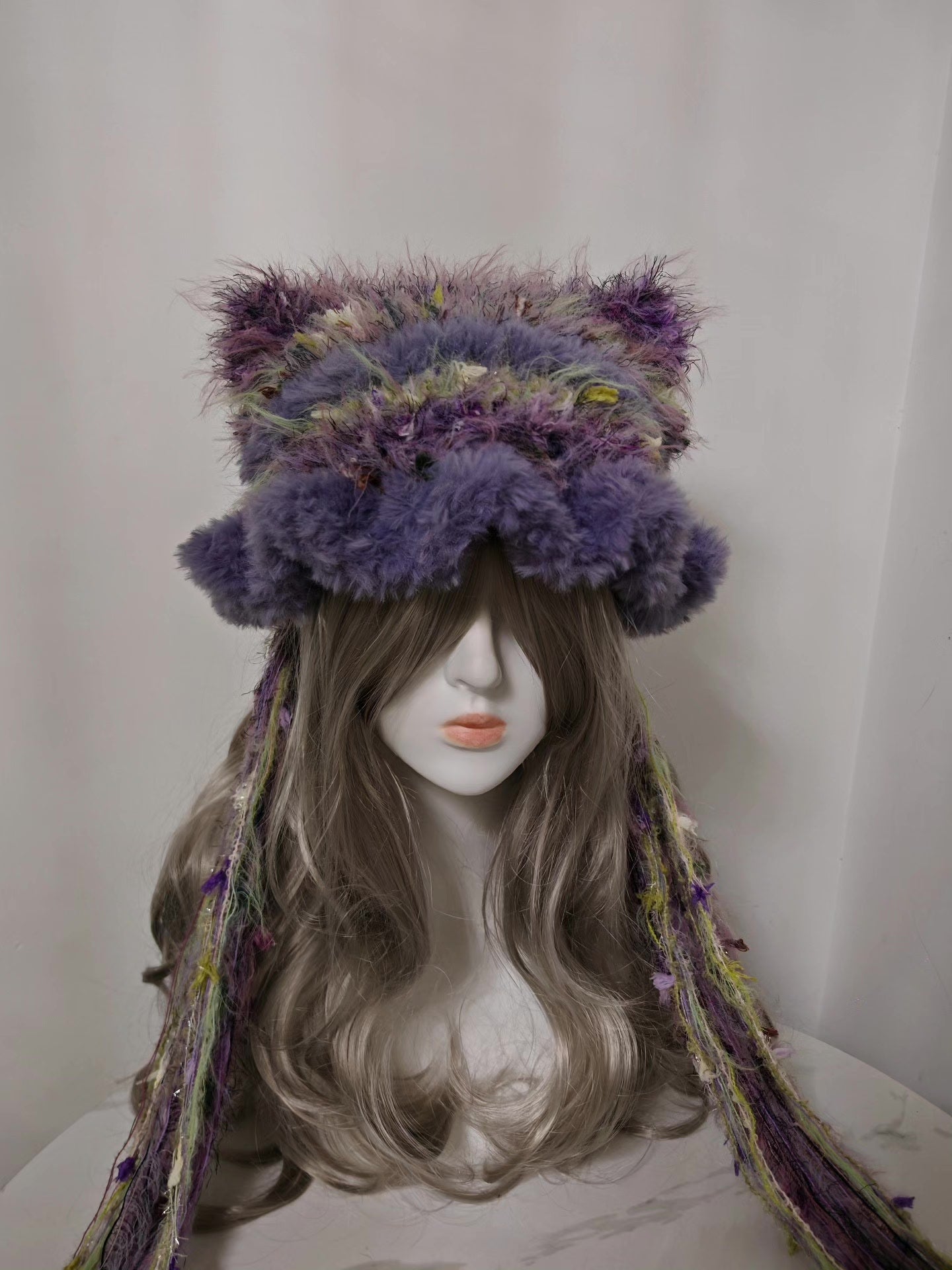 Gradient Dreamy Purple Cat Ear Hat (52-58cm)