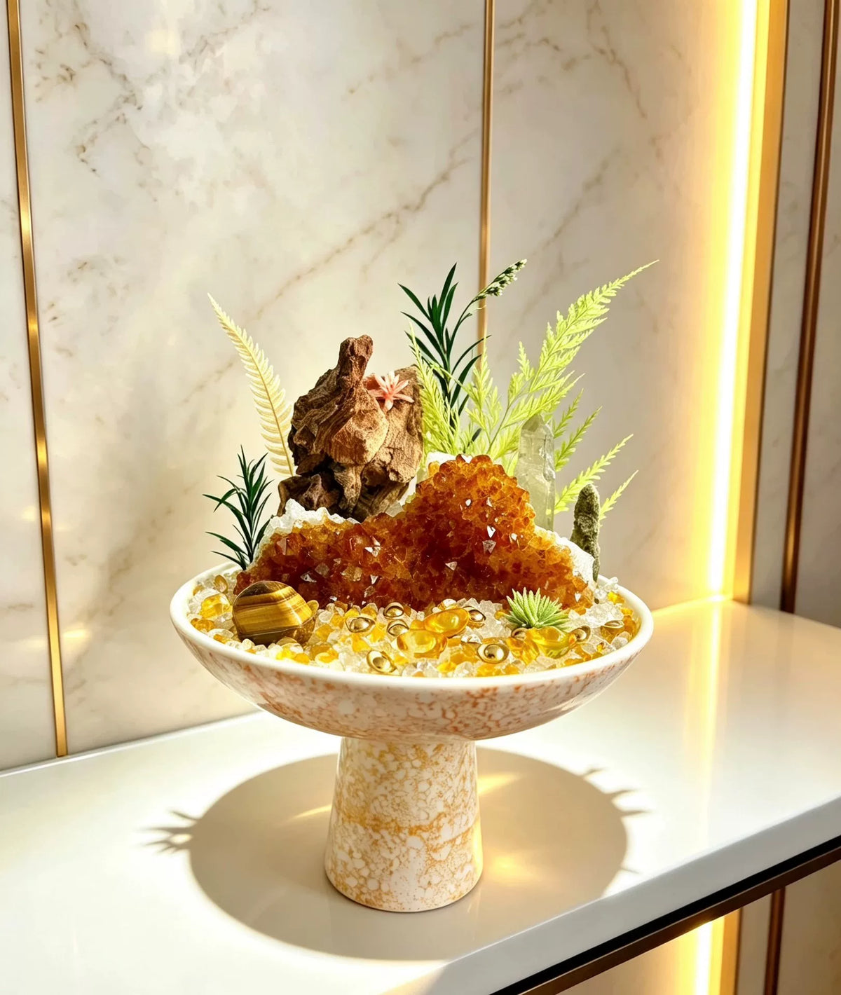 Natural Citrine Crystal Bonsai Landscape