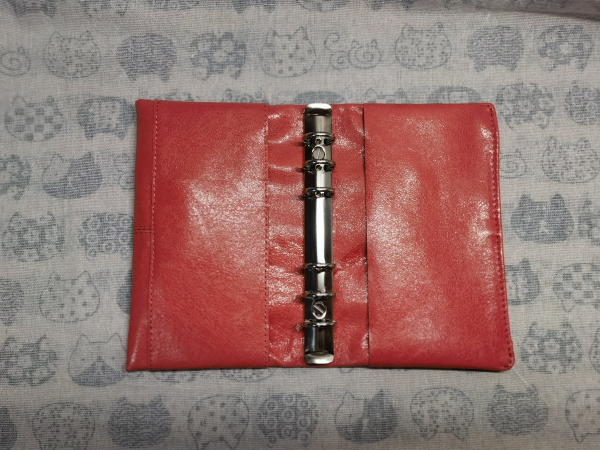 Coral Pink Sheepskin A6 Ring Binder Journal Cover