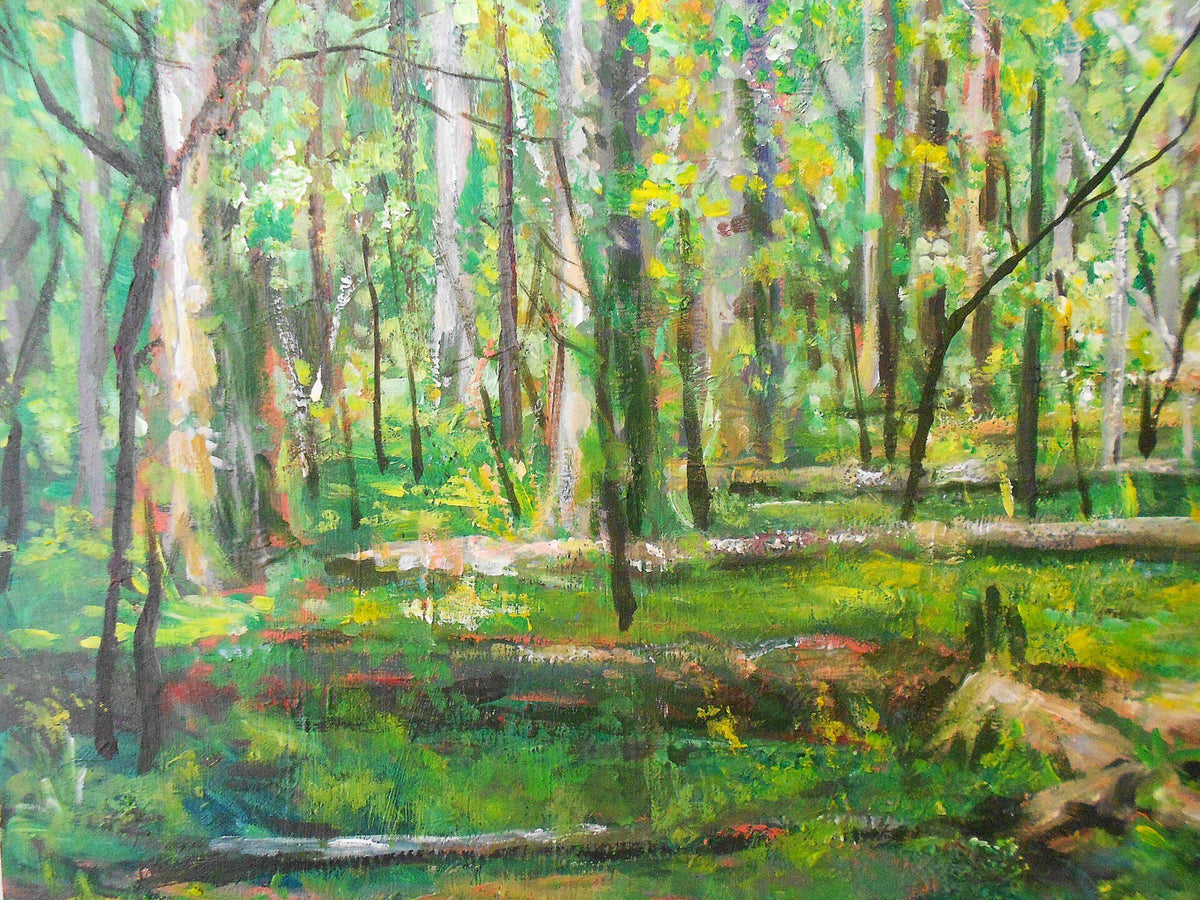 Original Acrylic Forest Painting 60x90