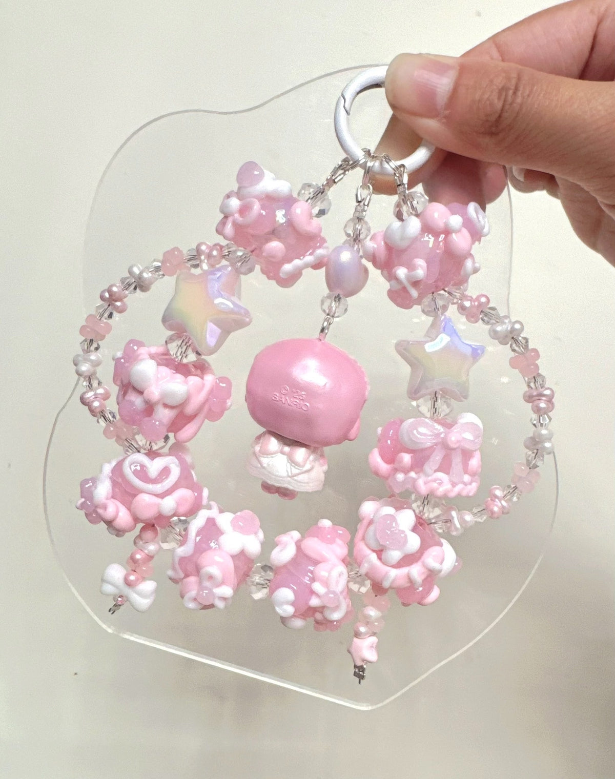 My Melody Beaded Phone Charm Keychain