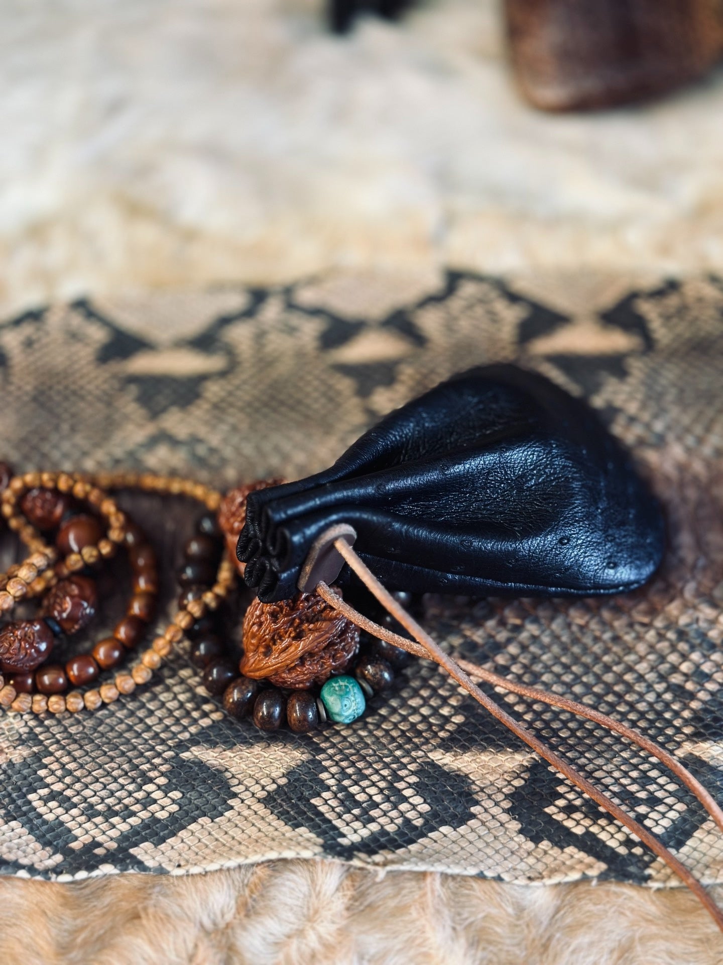 Handcrafted Leather Drawstring Pouch for Jewelry, EDC, and Collectibles - 10x15cm
