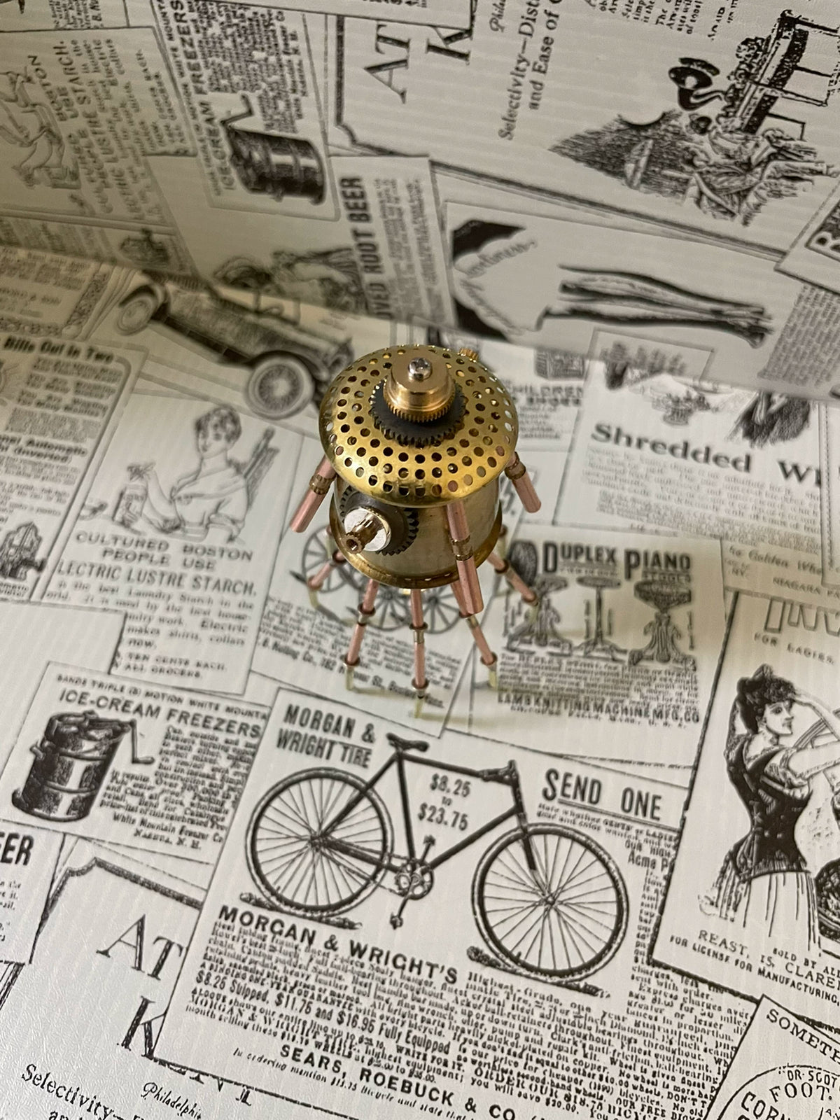 Figurine d'araignée mécanique en laiton steampunk