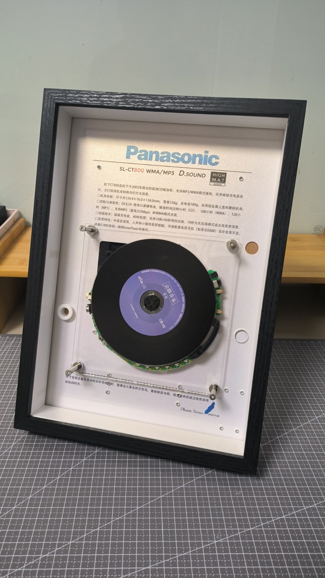 Framed Panasonic SL-CT800 CD Player Parts Display