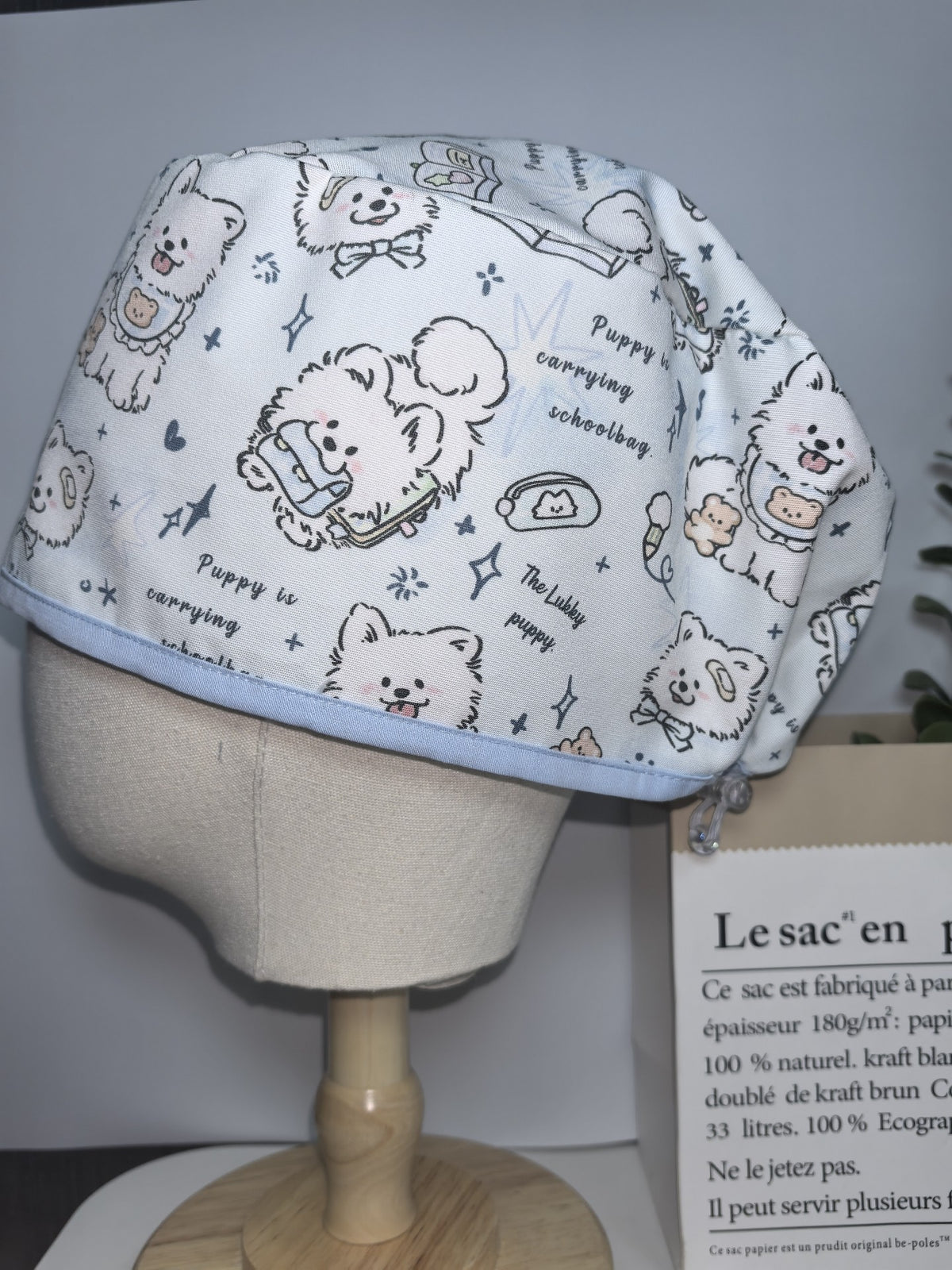 Surgical Cap Cotton Puppy Print