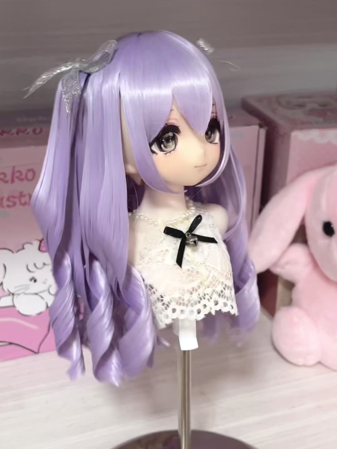 Peruca para Boneca Longa Roxo Claro