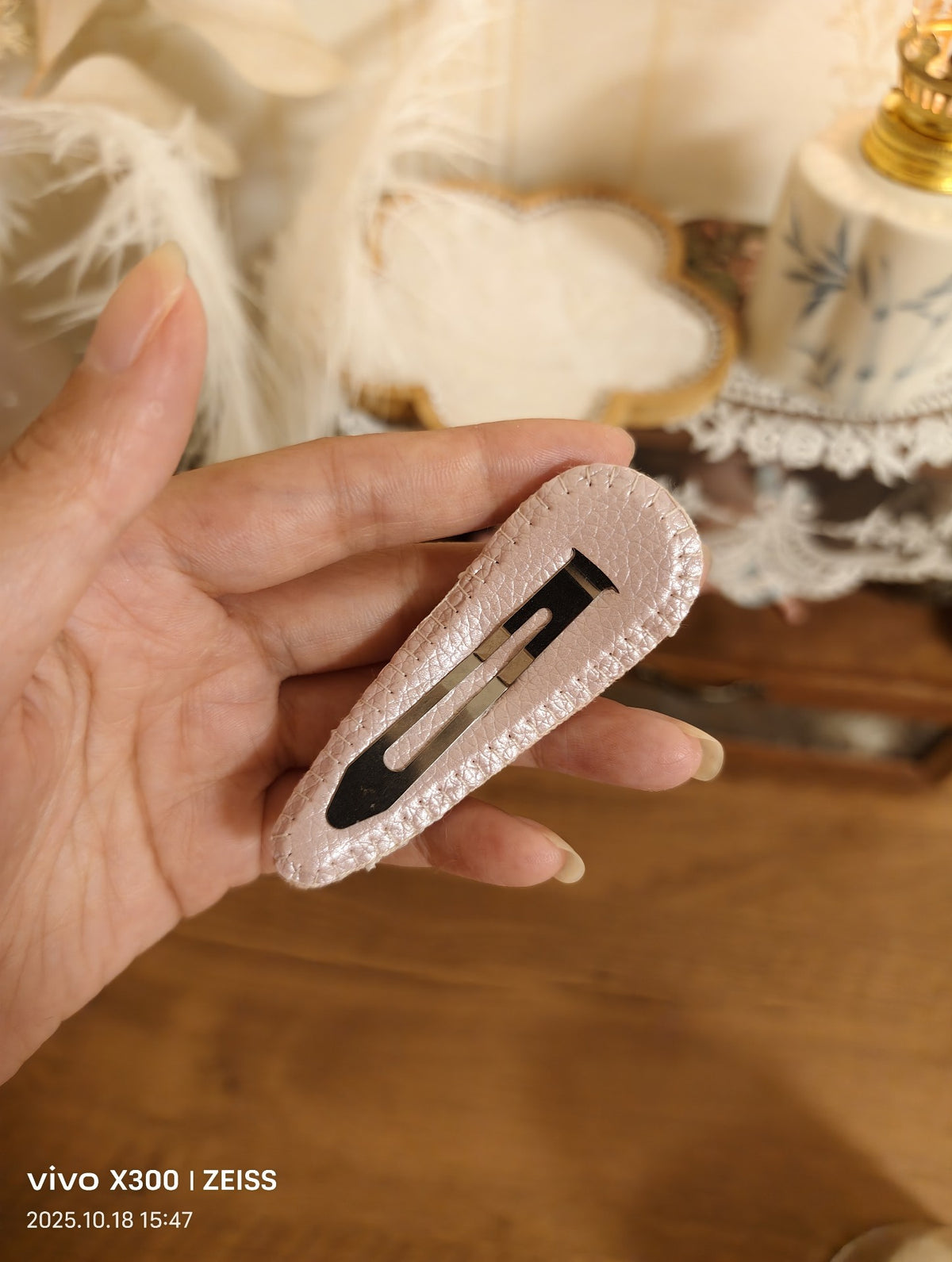 French Embroidery Floral Hair Clip