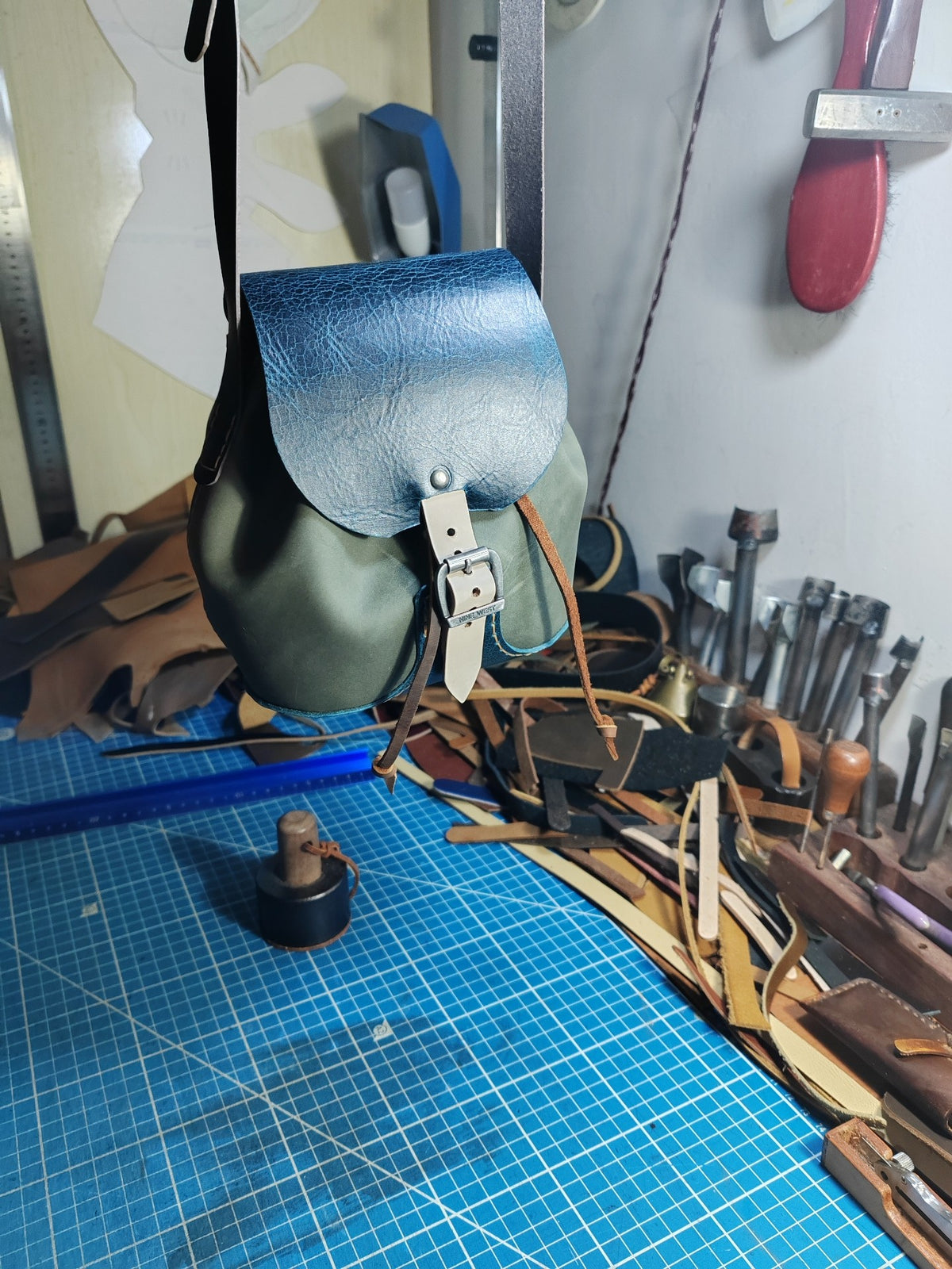 Handmade Cowhide Leather Small Crossbody Bag