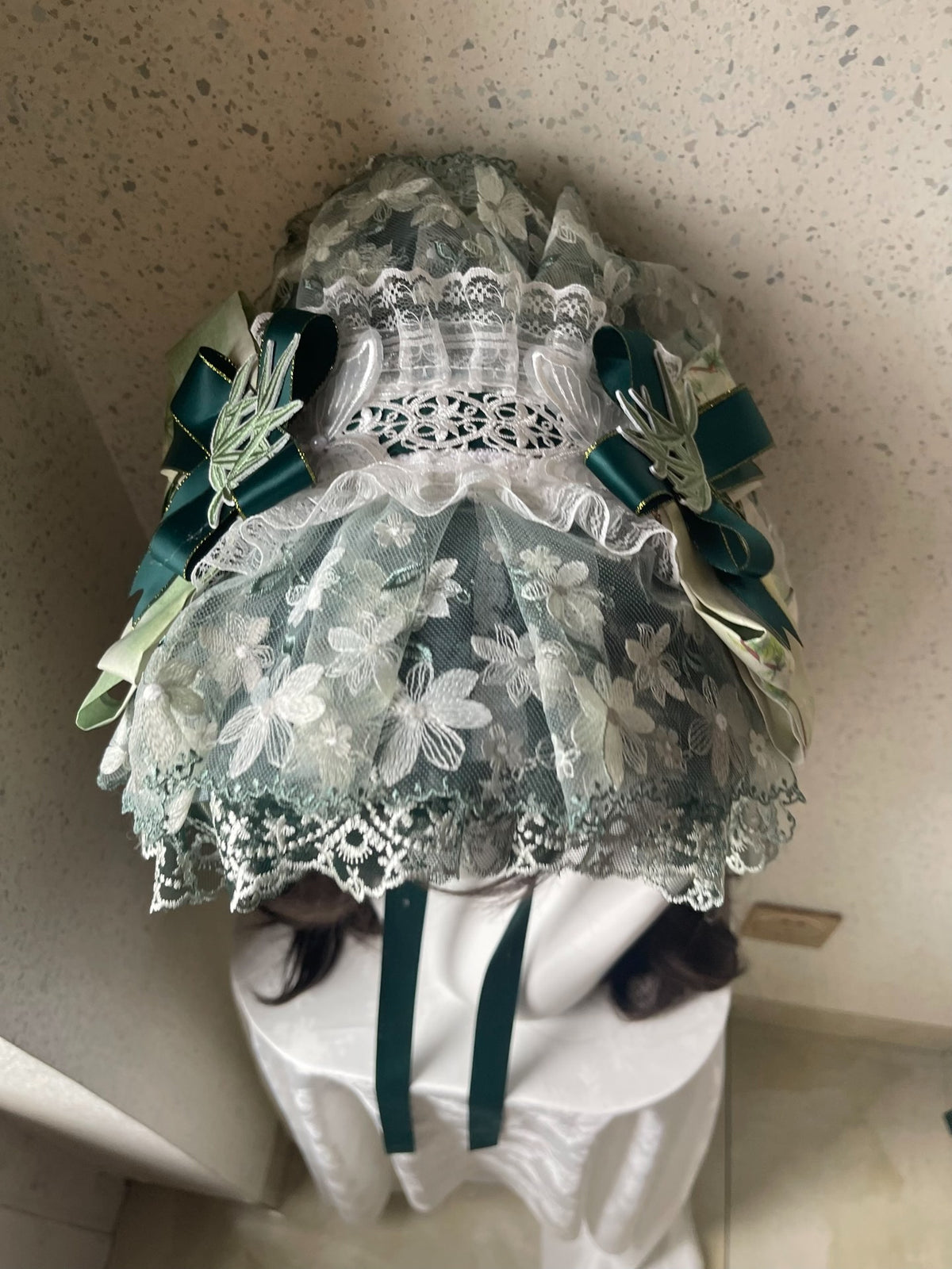 Lolita Green Lace Bow Hair Accessory