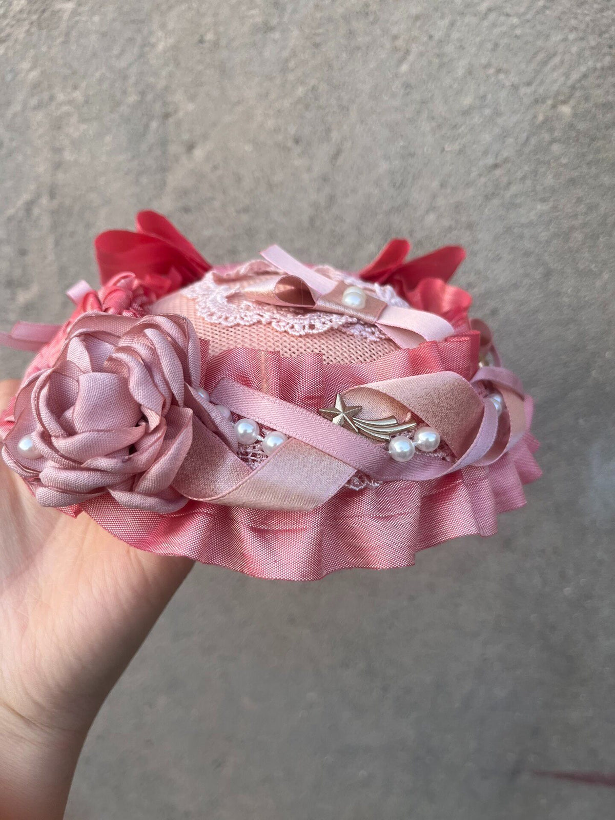 Lolita Mini Top Hat with Ribbon Roses