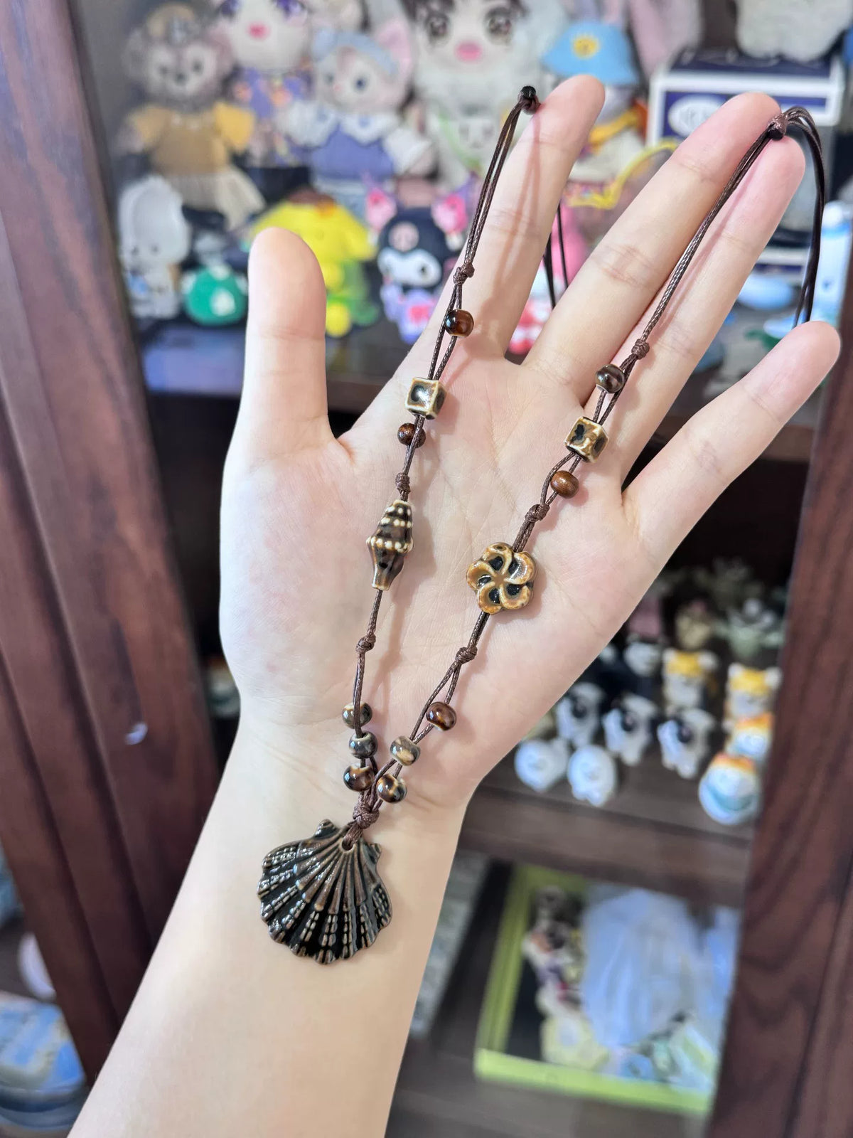 Handmade Ceramic Shell Pendant Necklace