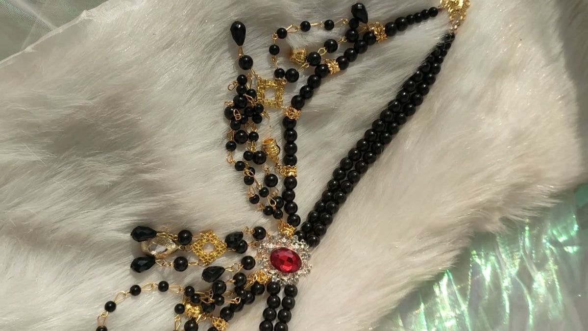 Black Pearl Ruby Lolita-halsband