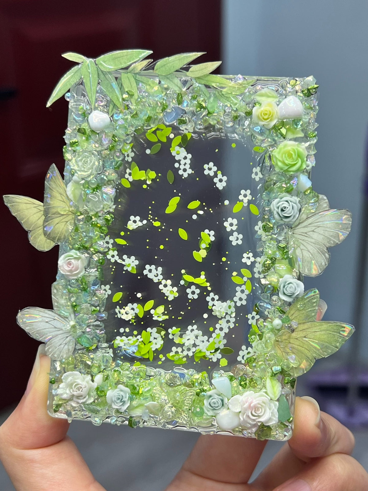 Liquid Shaker Card Brick met Drijende Bloemensequins