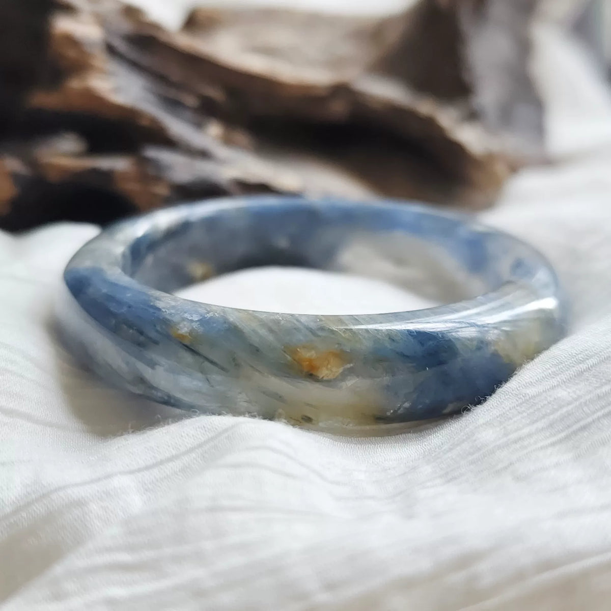 Natürlicher Kyanit-Armreif Blau 55,2 mm