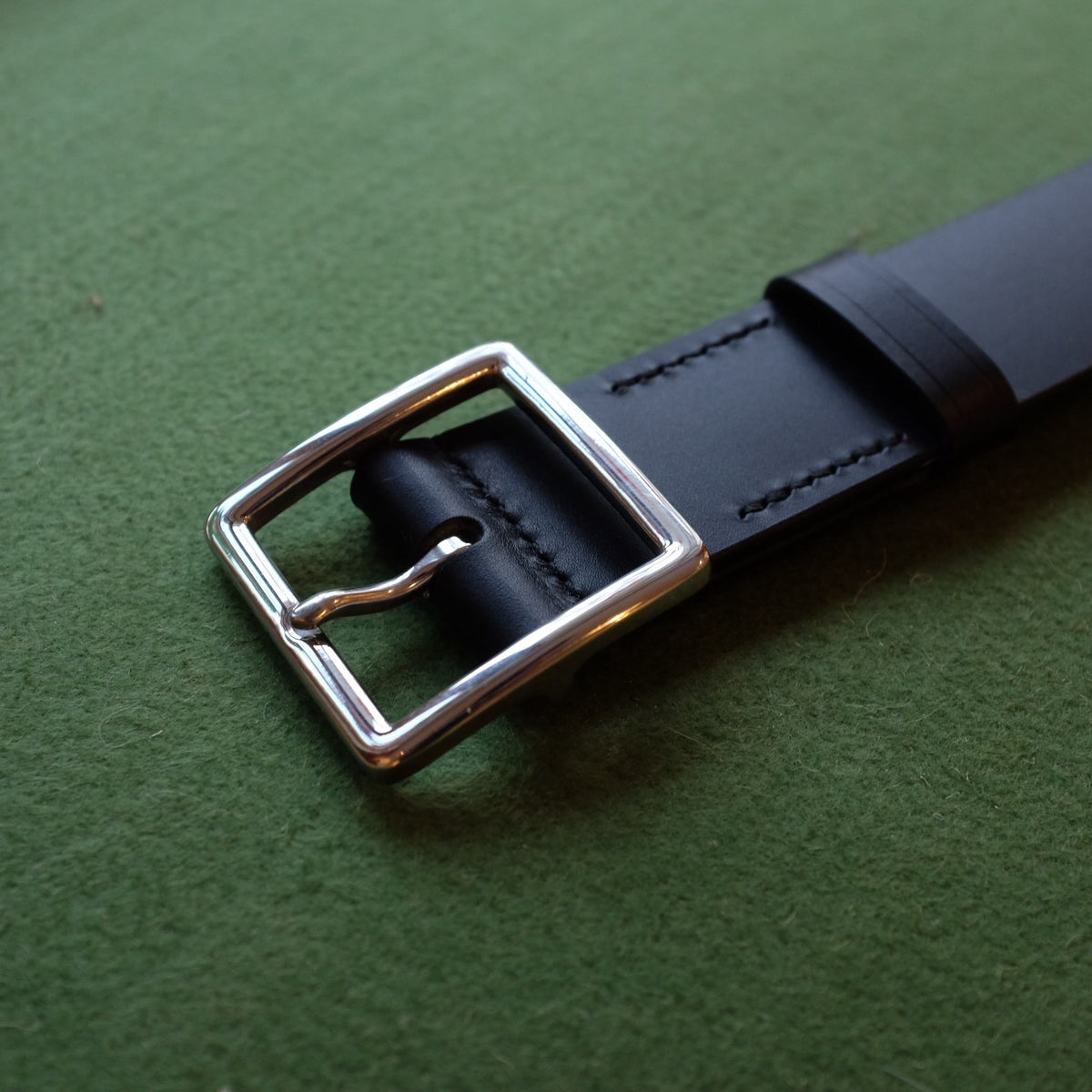 Leather Belt with Steel Buckle