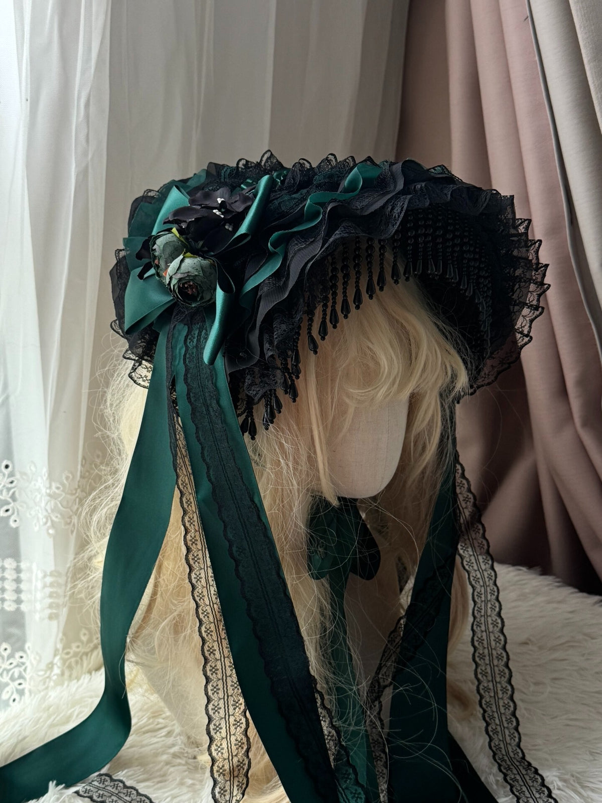 Lolita Peacock Feather Small Hat Hair Accessory