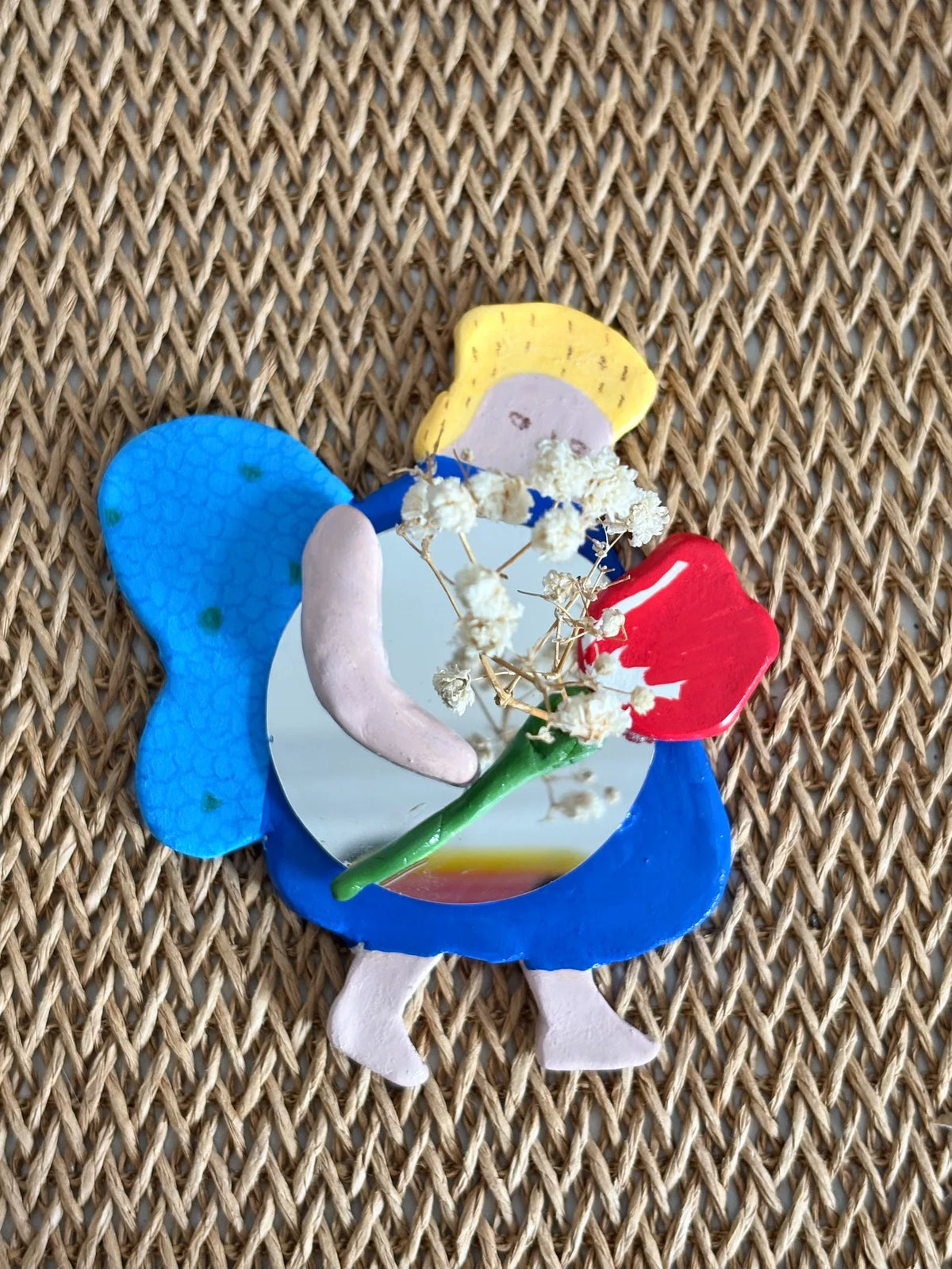 Handmade Clay Character Mirror Charm
