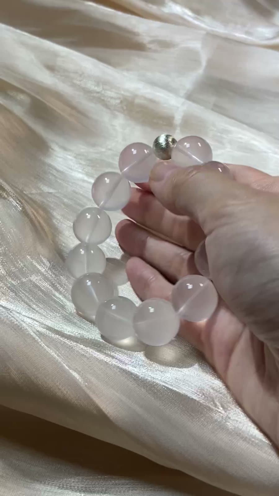 Natural Milk White Crystal Beaded Bracelet