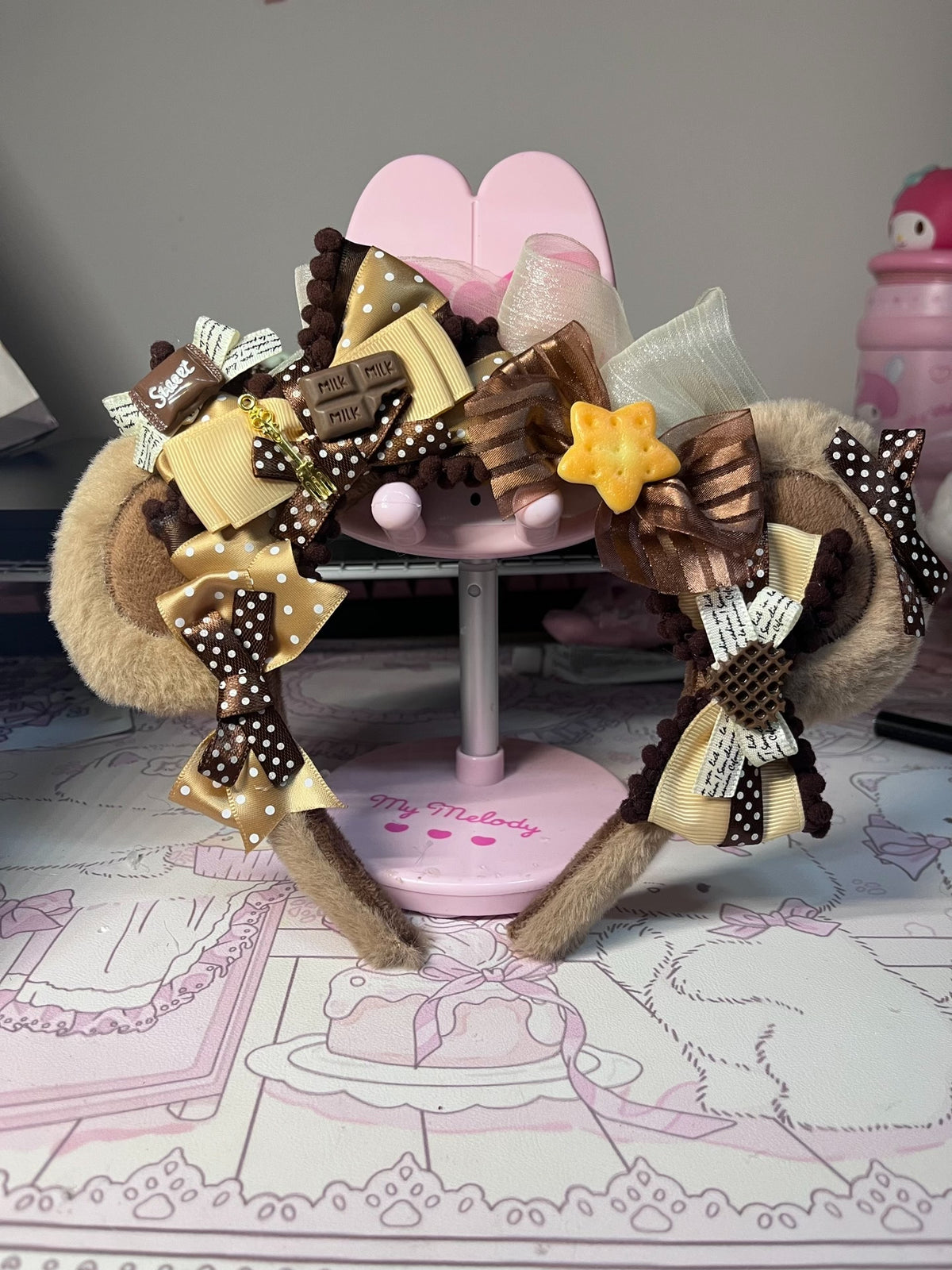 Caramel Chocolate Bear Ear Lolita Headband