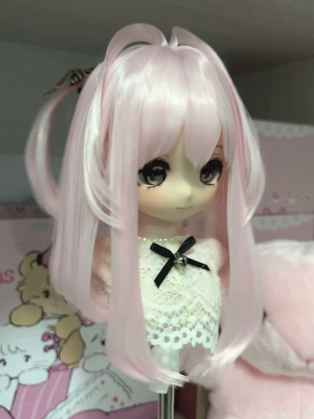 Pastel Pink Doll Wig with Twin Tails