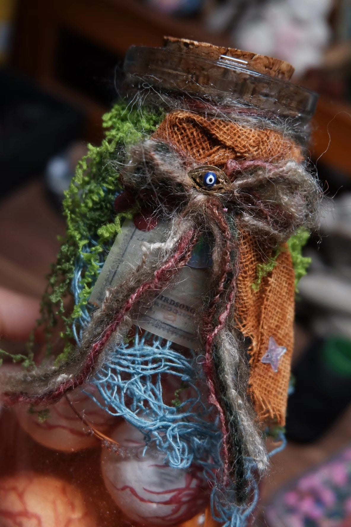 Witch Prop Eyeball Bottle Dark Forest Decor
