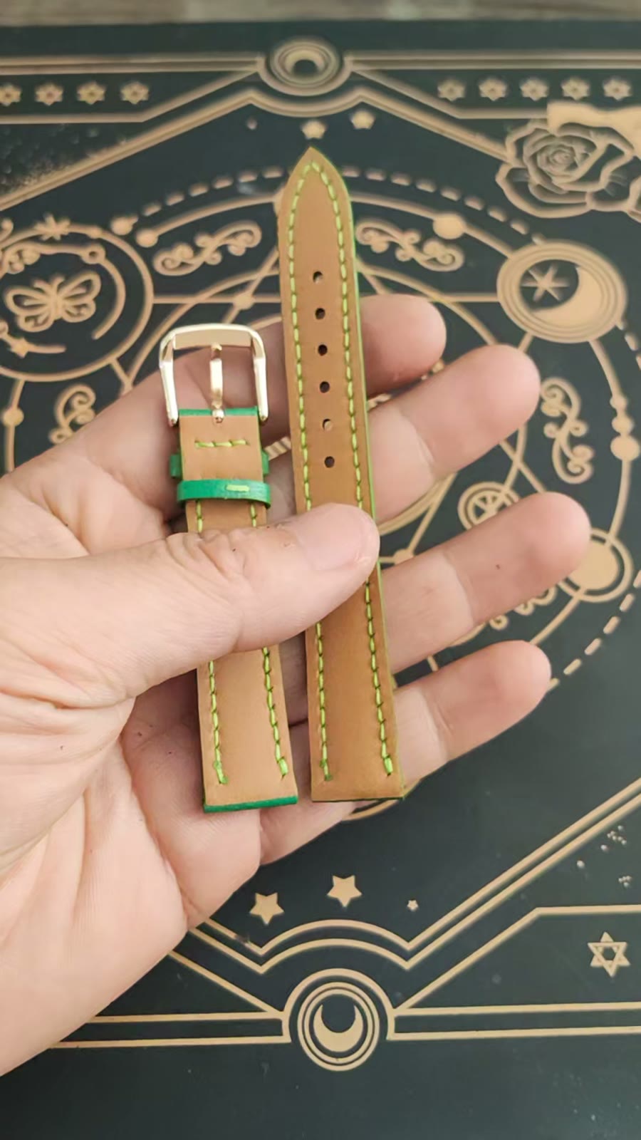 Ostrich Leather Watch Strap Emerald Green