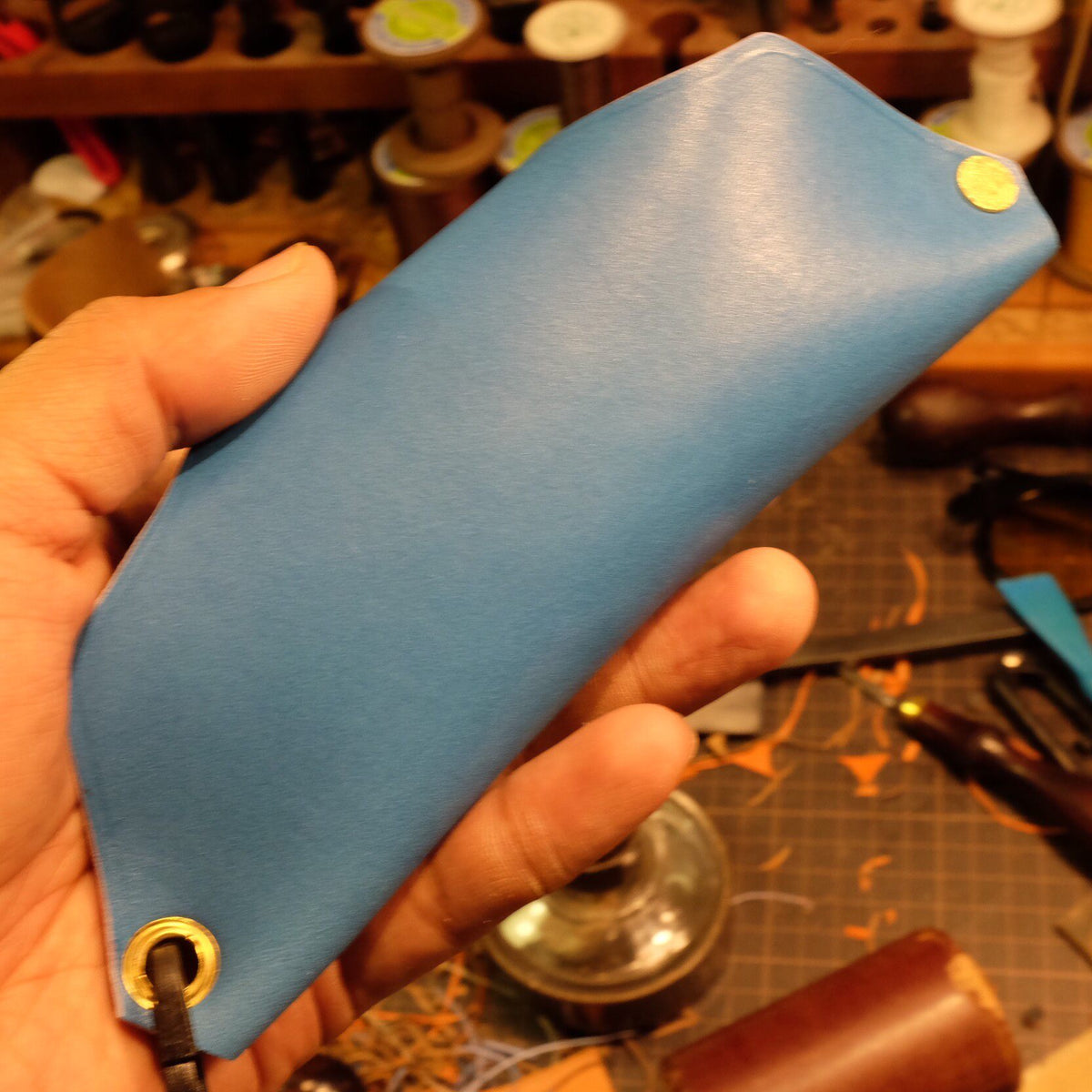 Leather Eyeglass Case with Paracord Lanyard