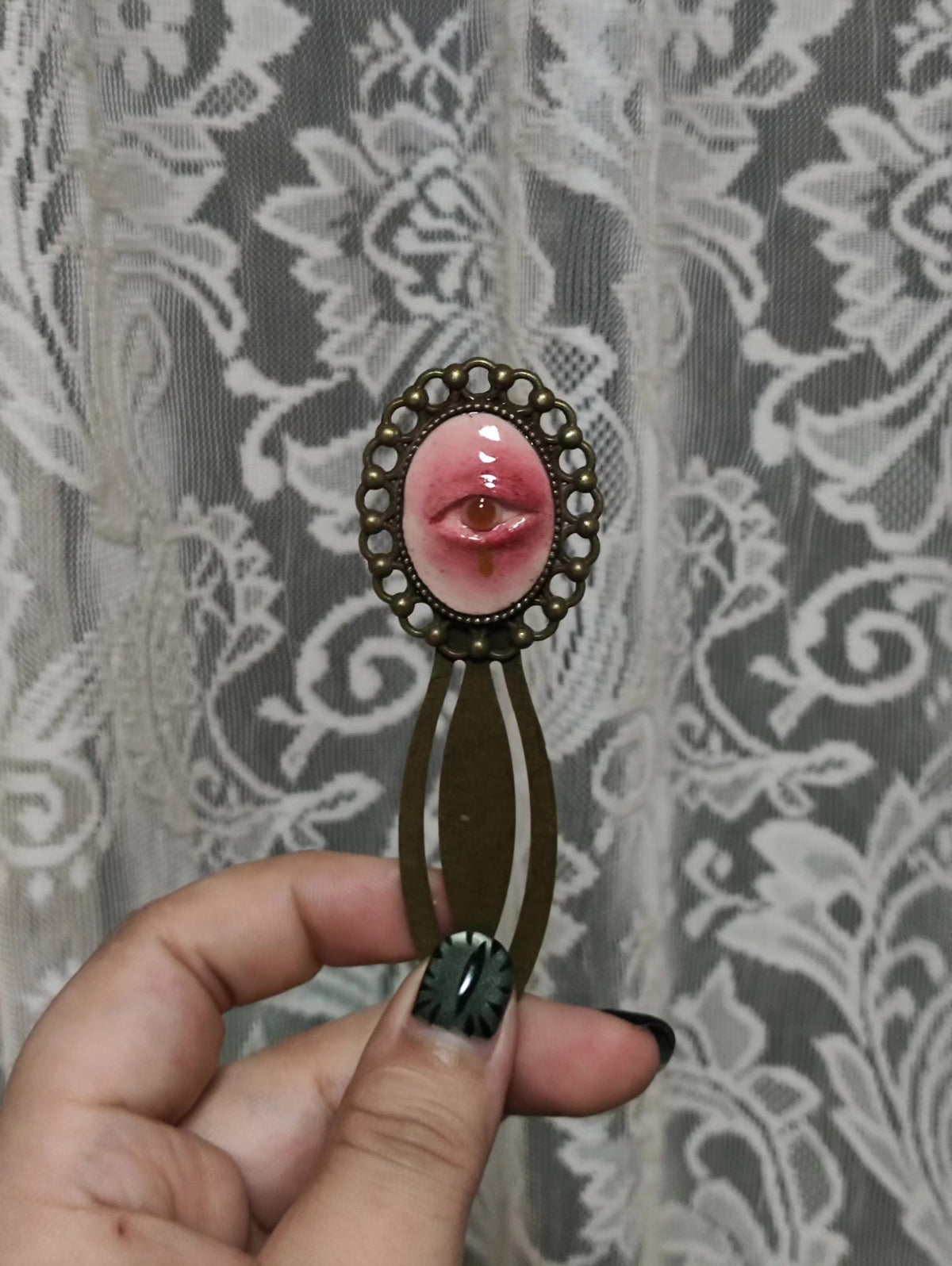 Handmade Eye Motif Bookmark Bronze