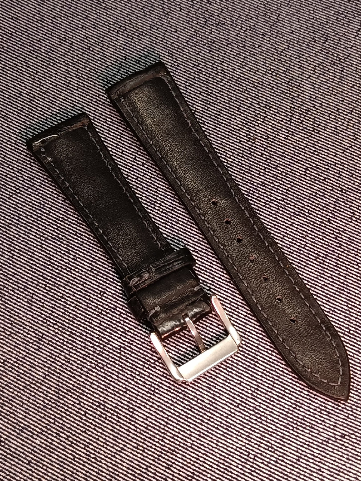 Handmade Black Crocodile Leather Watch Strap