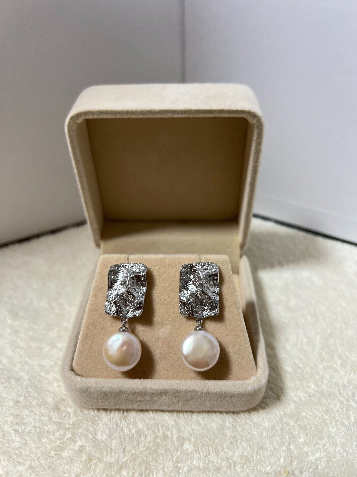 Vintage Baroque Pearl Earrings 925 Silver