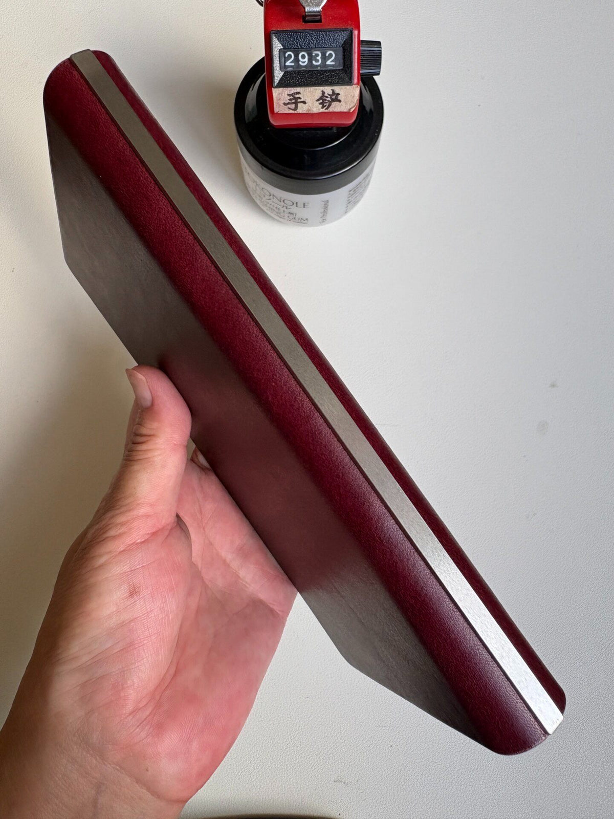 A6 Leather Ring Binder Cover Wine Red