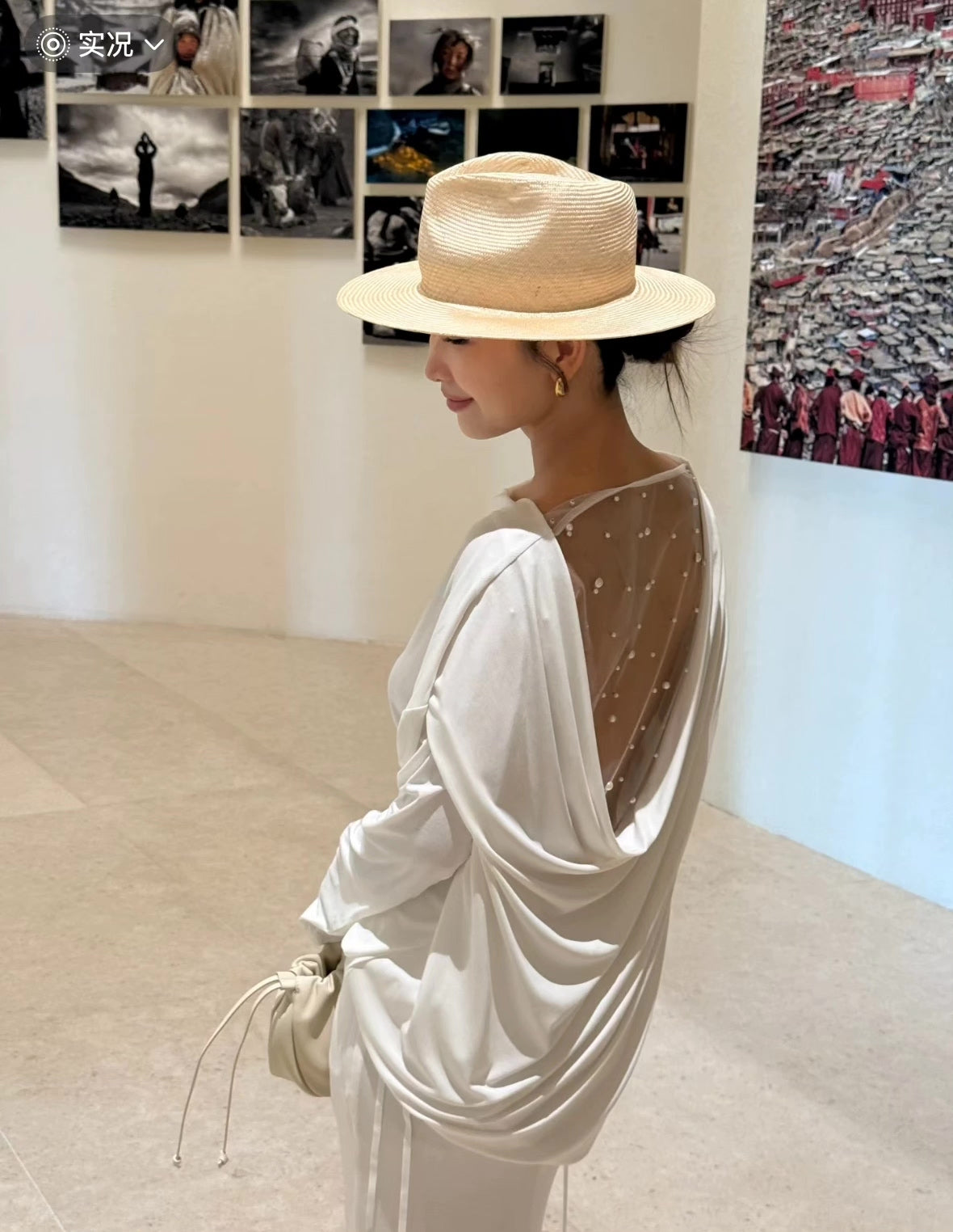 Sisal Straw Jazz Hat for Women Sun Protection