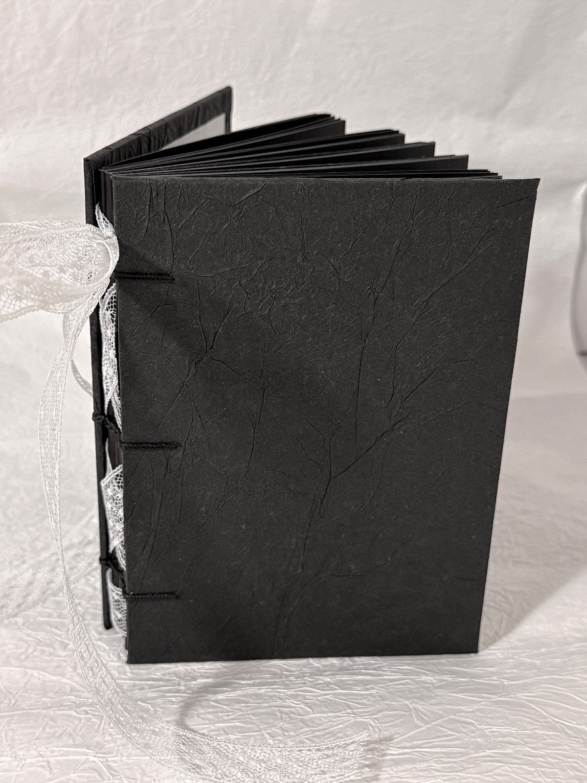 Handmade Notebook Black Crinkled Cover