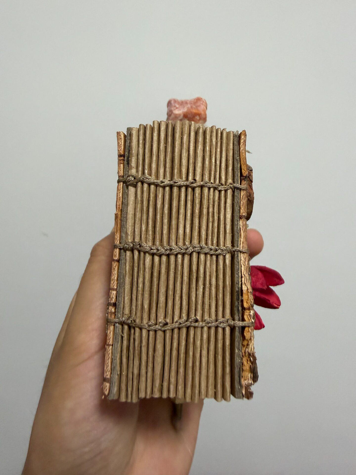 Birch Bark Mini Notebook with Dried Flowers