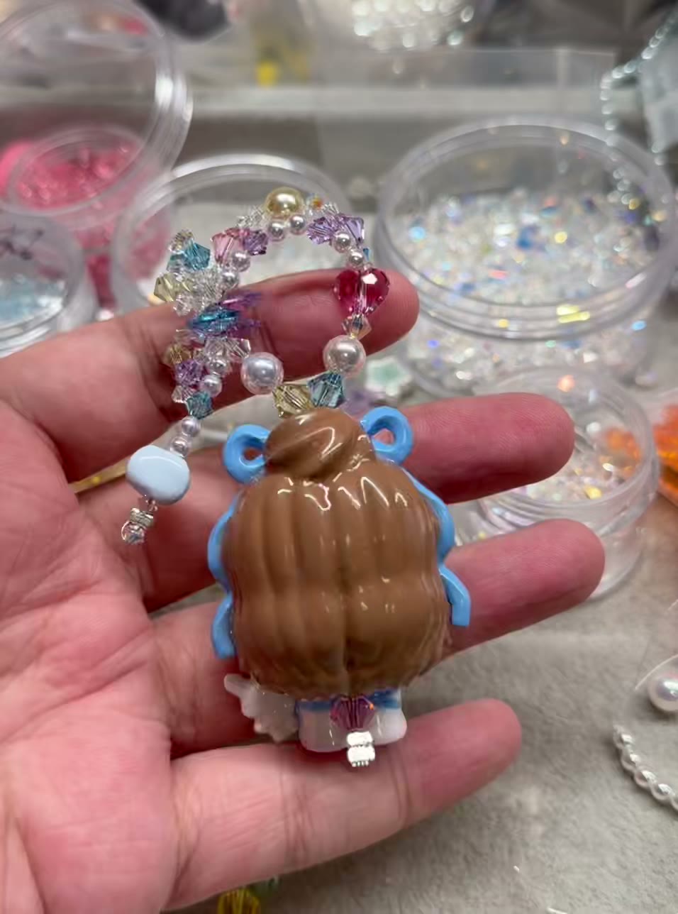 Handmade Purple Rabbit KT Phone Strap Bag Charm