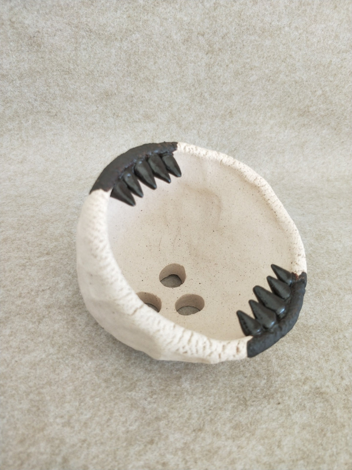 Handcrafted Ceramic Planter with Claw Rim