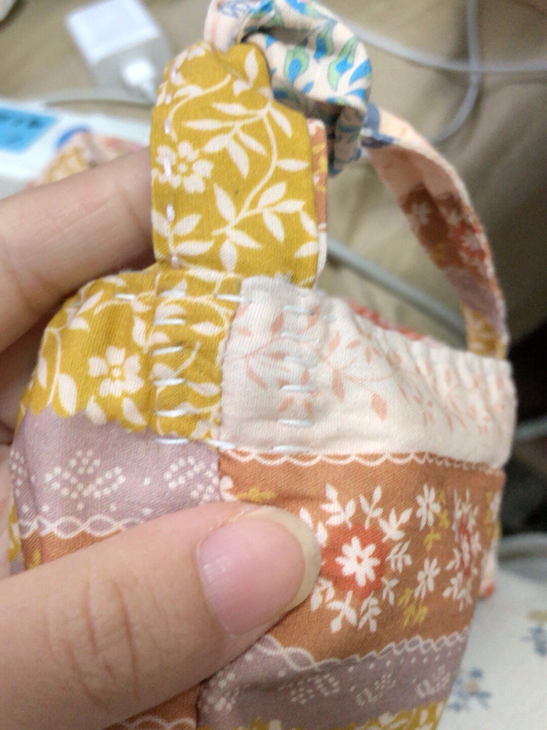 Floral Patchwork Canvas Crossbody Bag