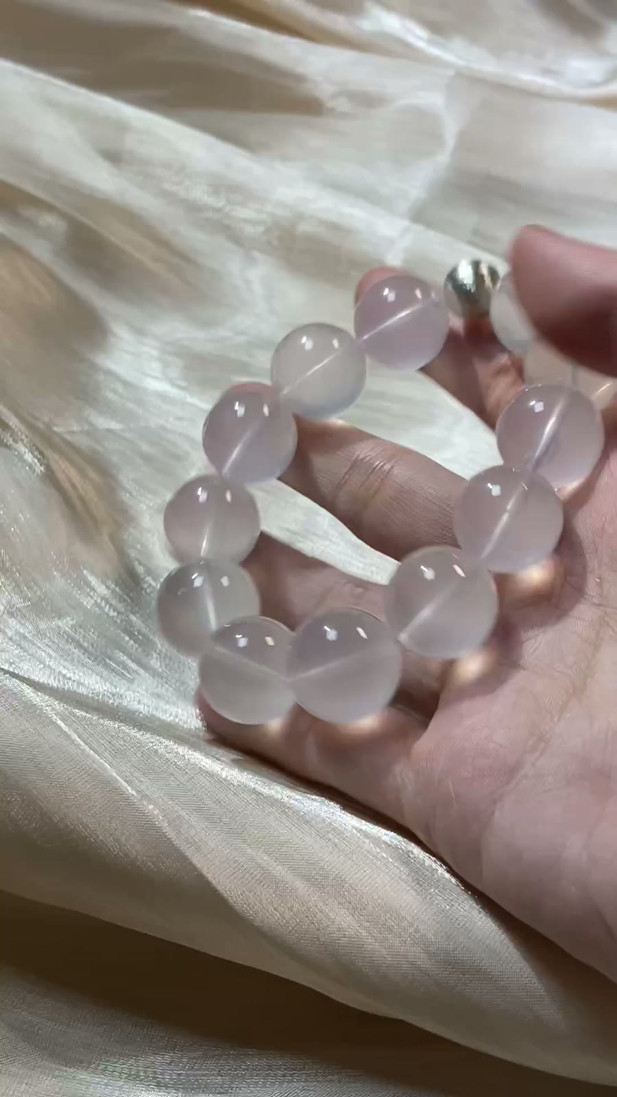 Natural Milk White Crystal Beaded Bracelet