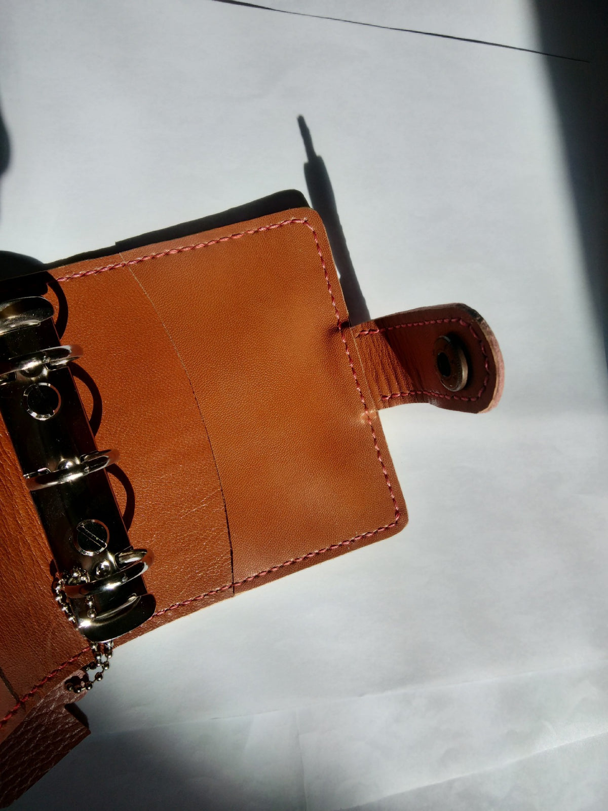 Handmade Leather Notebook with Pink Cover