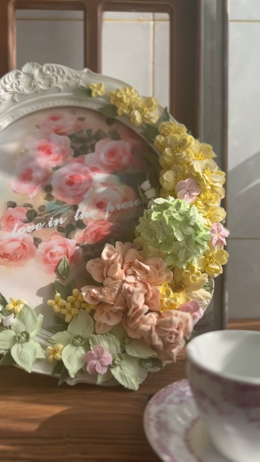 Clay Floral Vintage Mirror