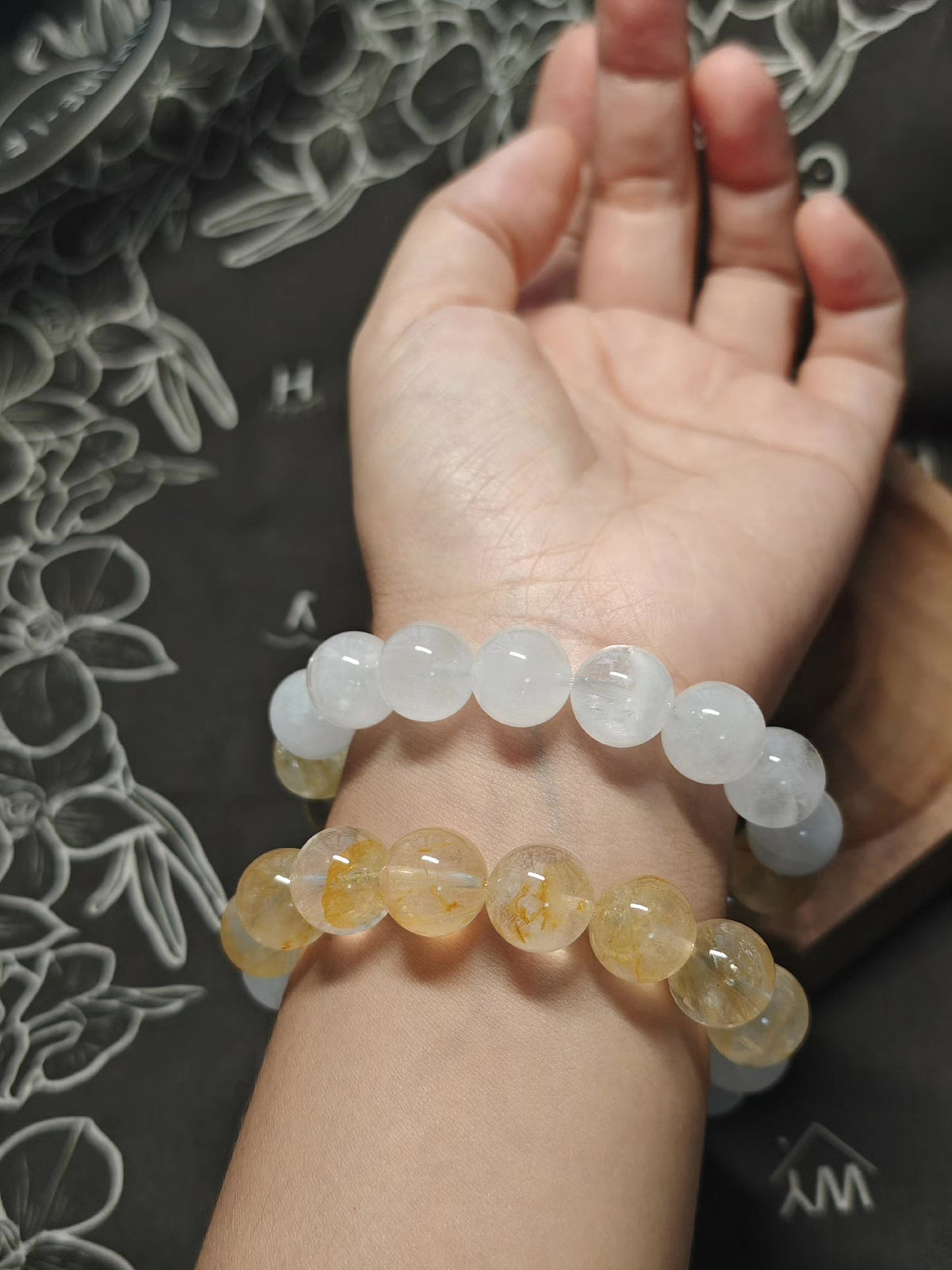 Set di braccialetti in Quarzo Phantom Bianco e Giallo