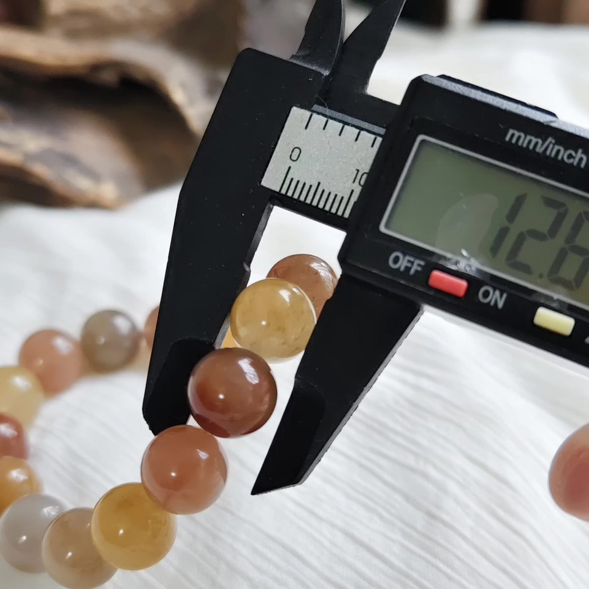 Multicolor Rabbit Hair Quartz Beaded Bracelet 12.8mm